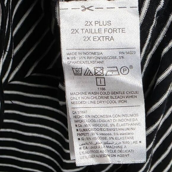 Old Navy 2X Luxe Black White Striped Tee Plus - Picture 5 of 6